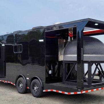 26ft, Fully Enclosed Mobile Wood-Fired Pizza Trailer