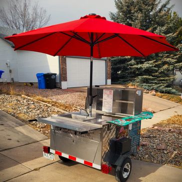 Food Cart with Blackstone Griddle and Solar-Powered LED Lighting