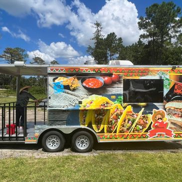Fully Equipped and Festive Taco Trailer