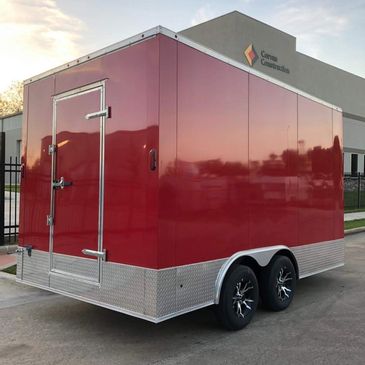 16-Foot Red Food Trailer for Sale