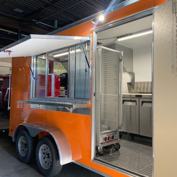Orange Custom Concession Food Trailer