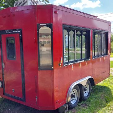 Bright Red Ice Cream Trailer