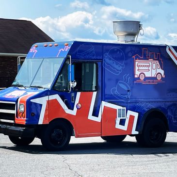 18ft Blue & Orange Sandwich Truck