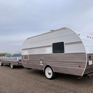 1957 Cadillac DeVile + Coffee Trailer